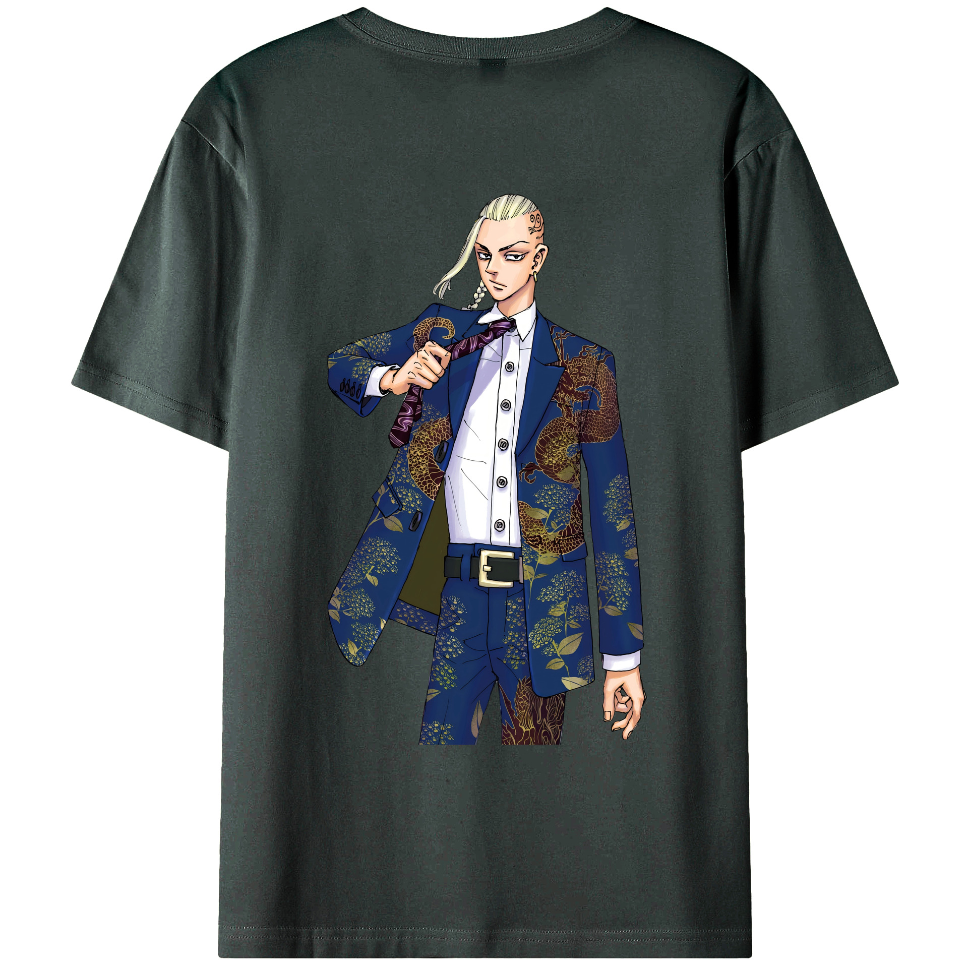 （画像用） 東京リベンジャーズ Tokyo Revengers 綿100％ メンズ半袖Tシャツ（バックプリント） 通気性